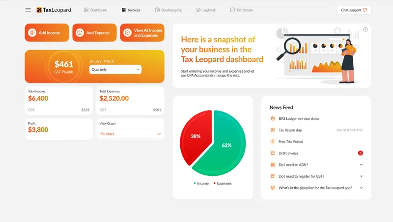 TaxLeopard Desktop Dashboard
